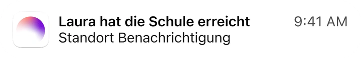 So sieht eine Standort-Warnung aus